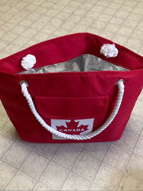Handbags - Canada Red Canvas Tote Bag with Rope Handles